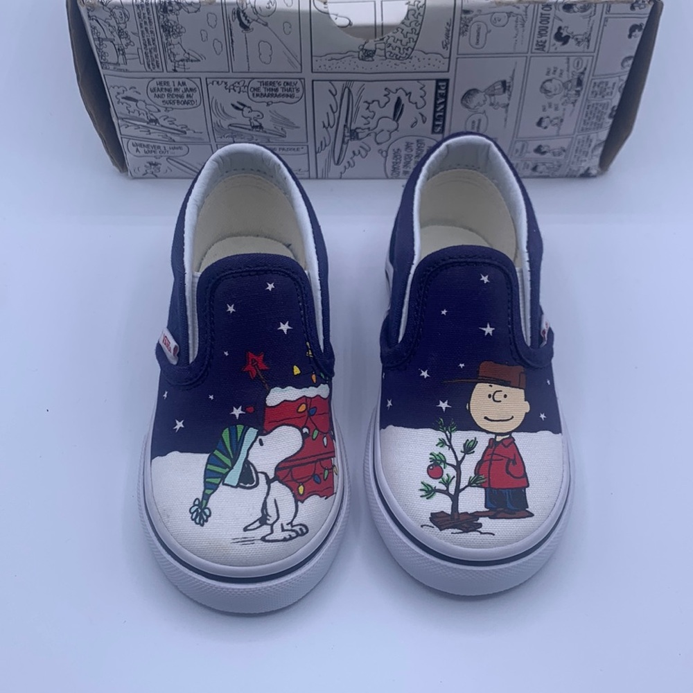 Vans 2017 Classic Slip-on Peanuts Charlie/Tree Size 7 Toddlers Holiday Vans